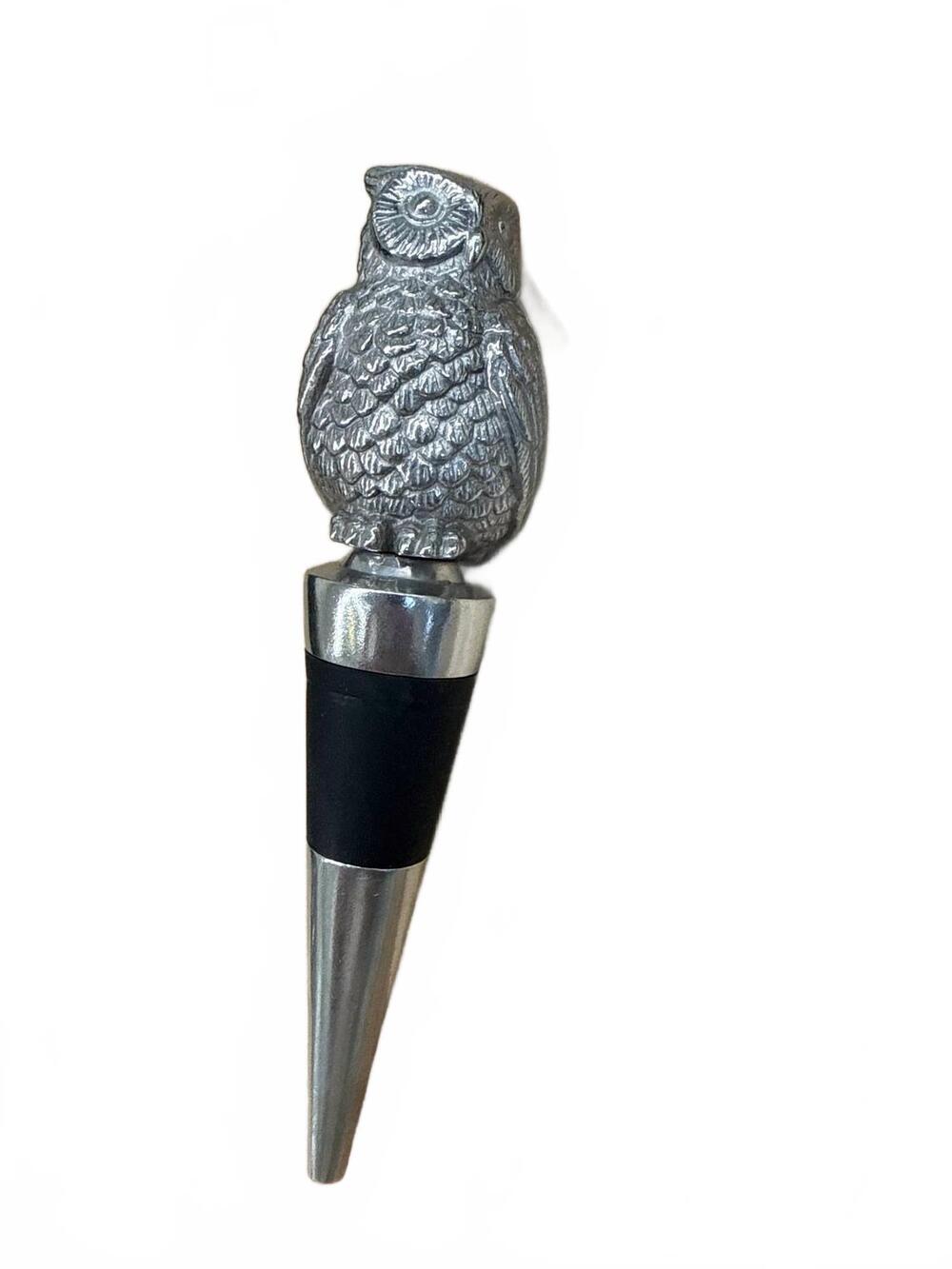 NEW ARTHUR COURT owl bottle stopper in silver
